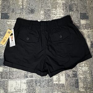 Madden NYC Juniors Utility Shorts Black Cargo Elastic Lightweight  XL (W29") NWT